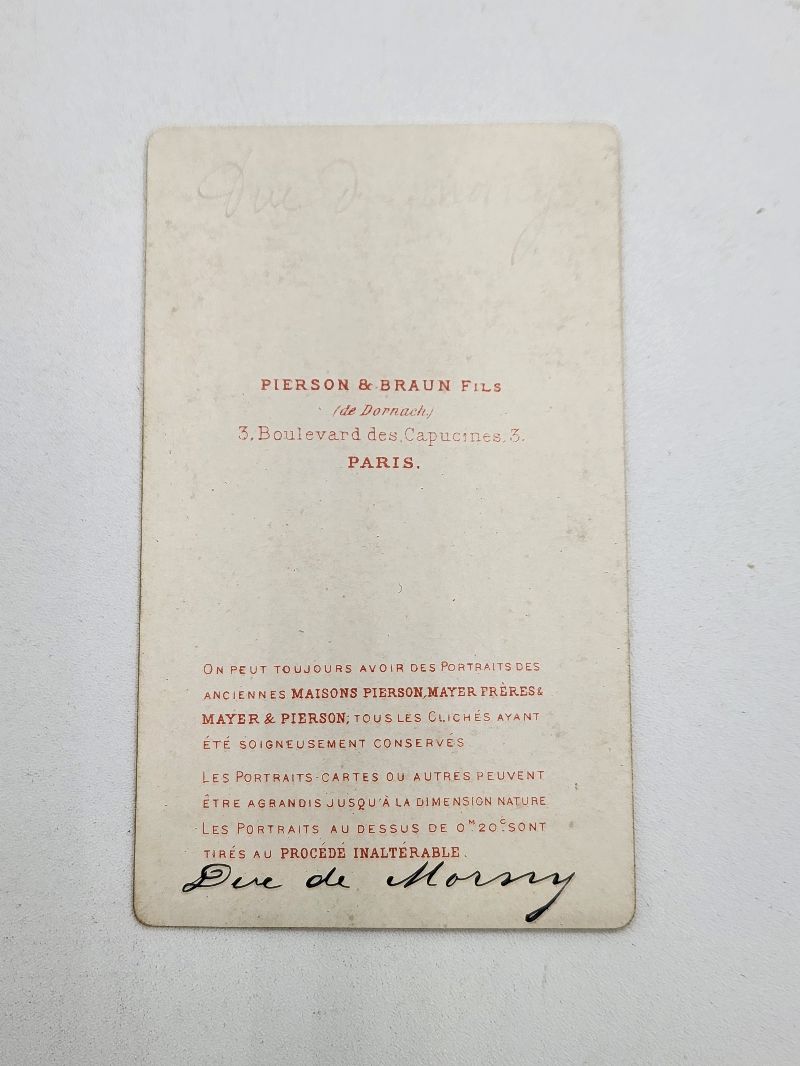 CDV Duke Charles de Morny, half-brother of Napoleon III