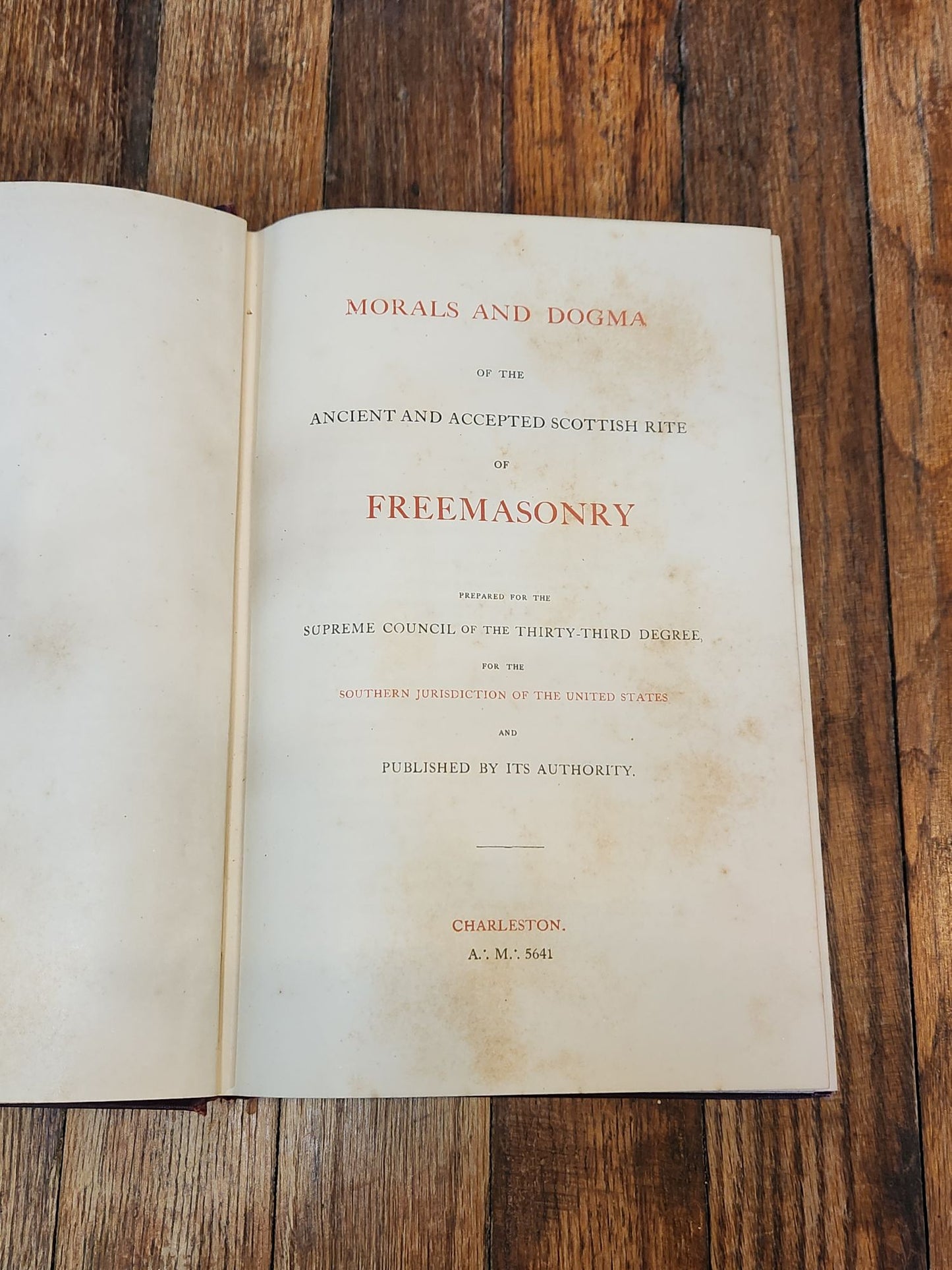 Morals and Dogma Freemason Book