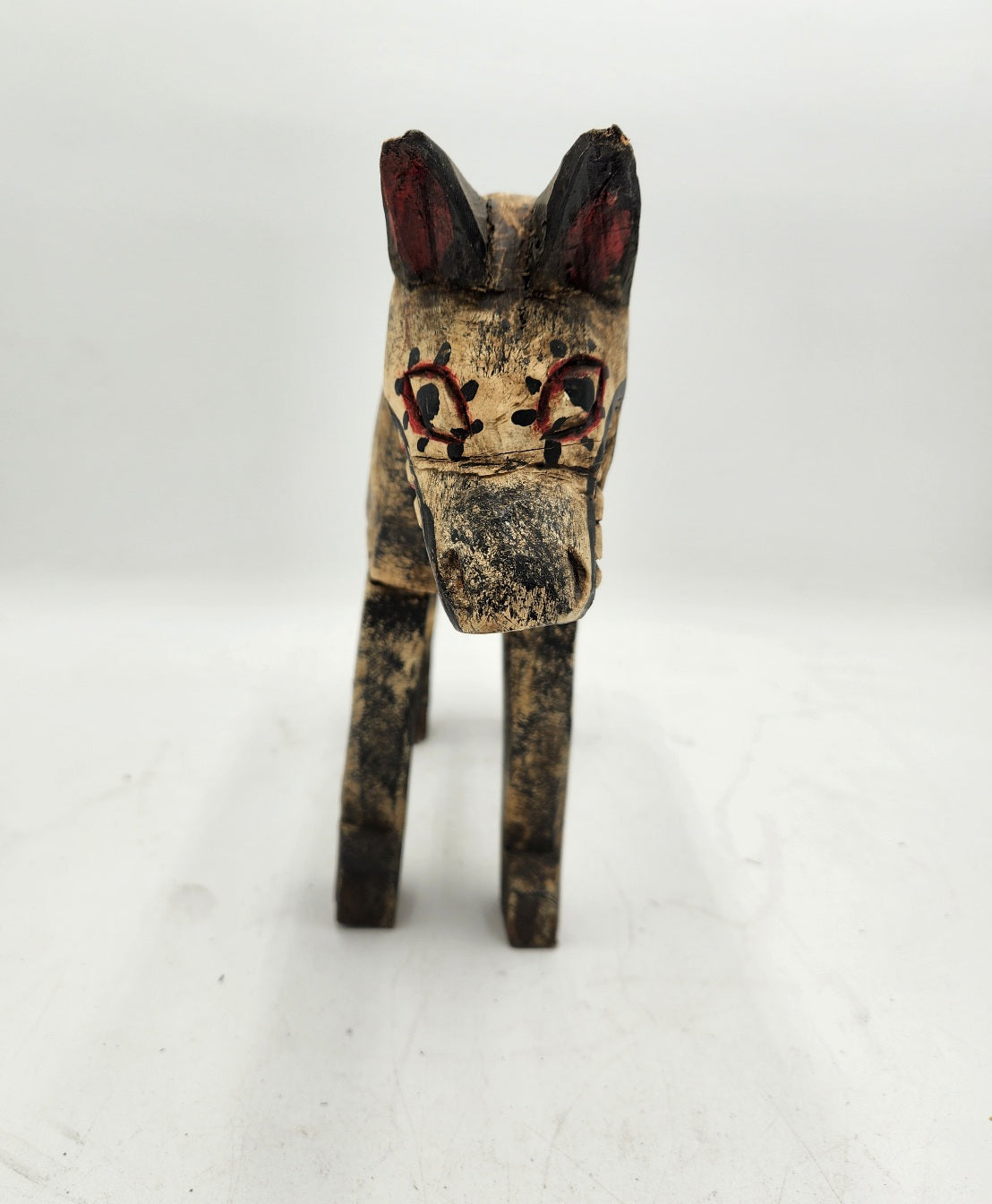 Hand caved wooden hyena/dog
