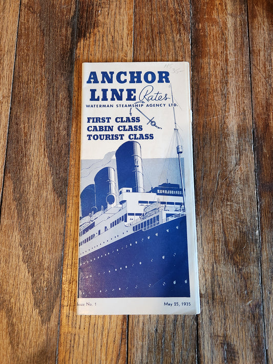 Anchor Line Rates Pamphlet