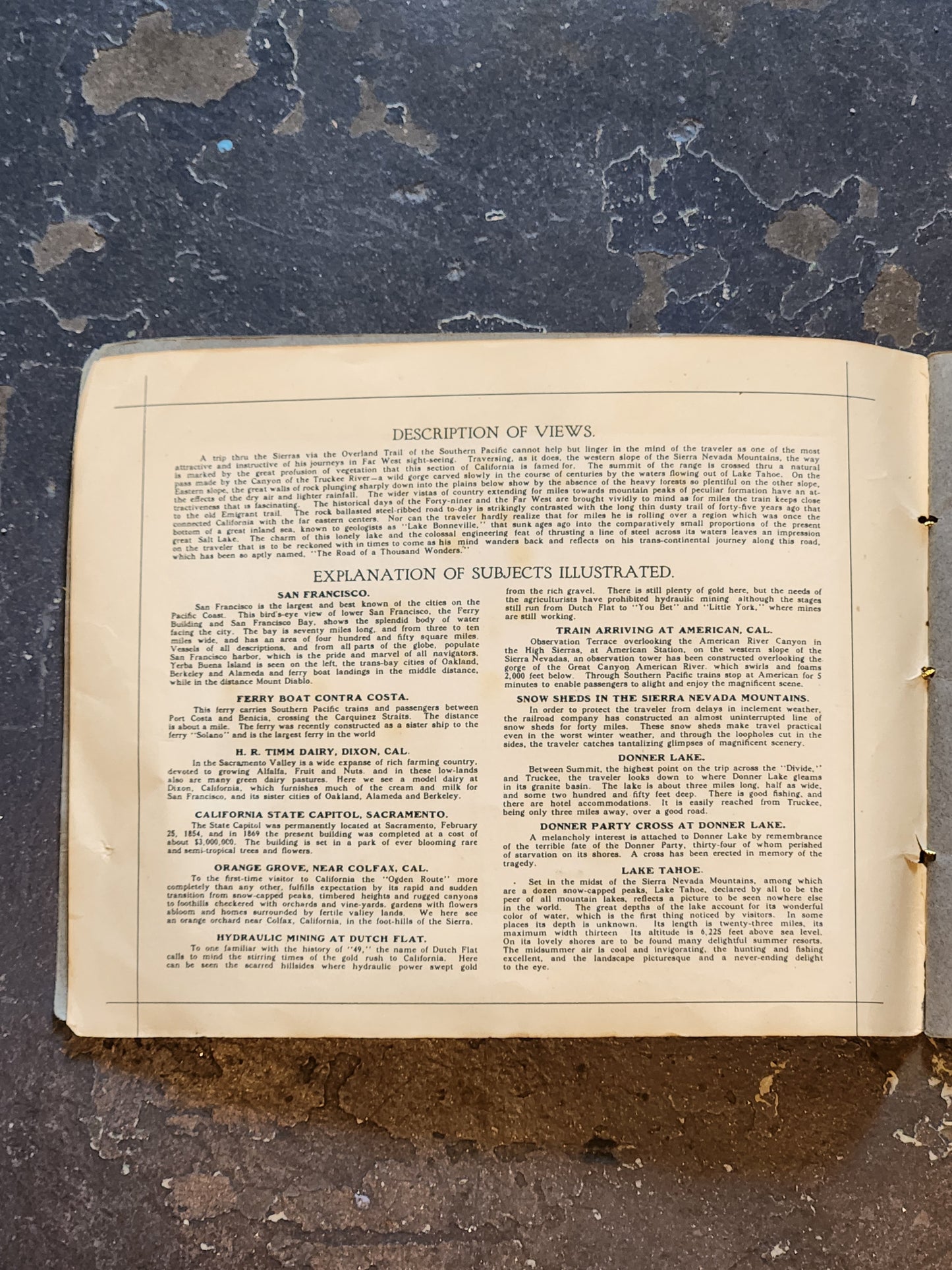 The Overland Trail Scenic Guide Book – Southern Pacific Railroad – Golden Gate to Great Salt Lake – c.1900s – Color Lithographs
