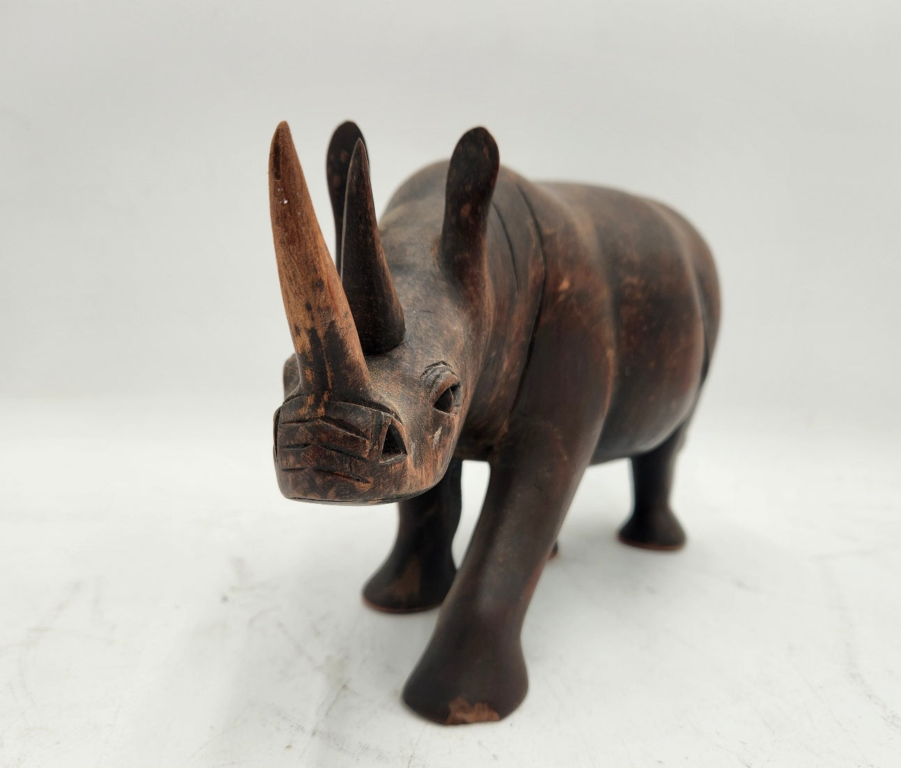 Wood Carved Rhino