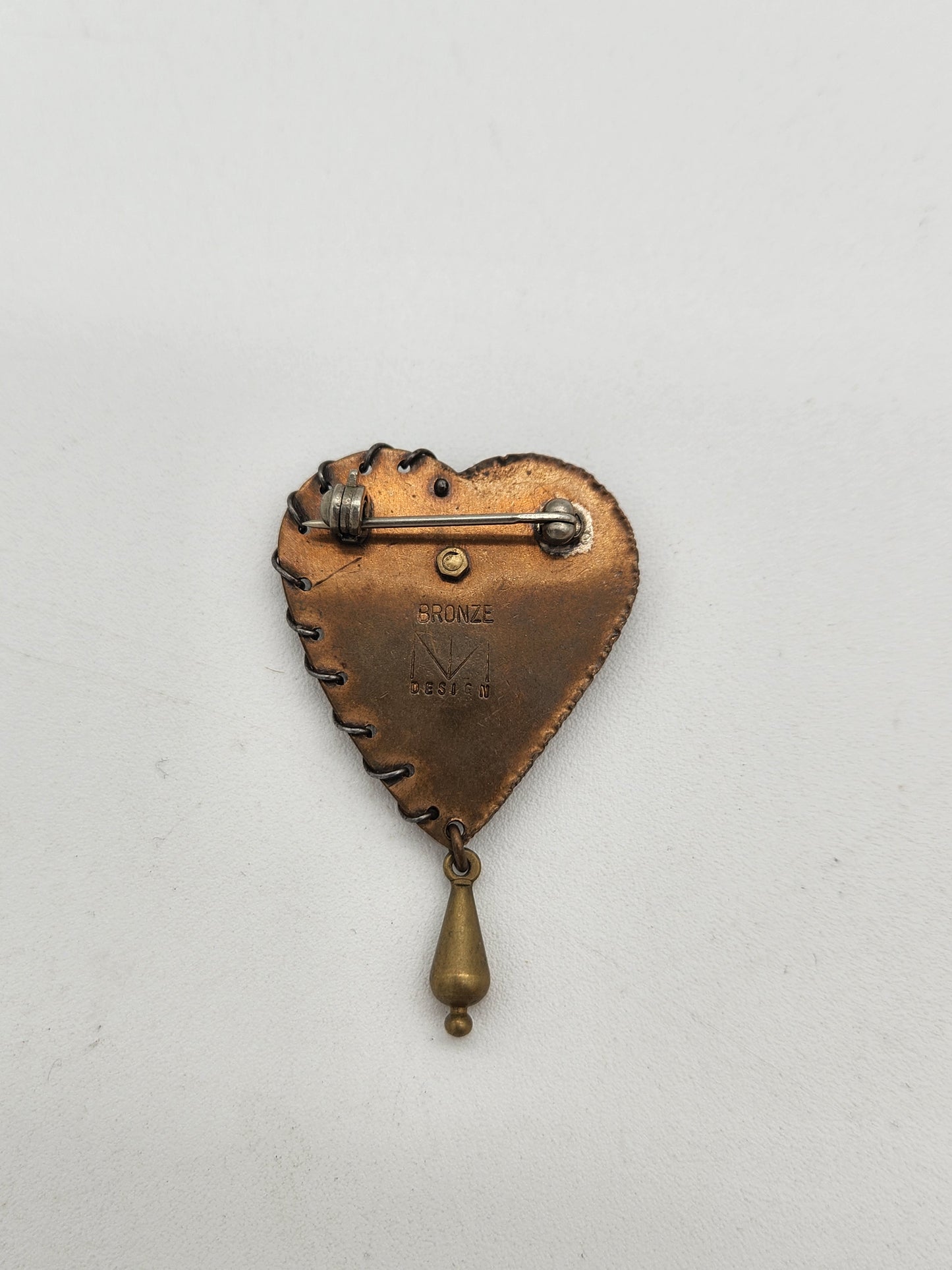 Thomas Mann Techno Romantic Heart Brooch (wire wrapped)