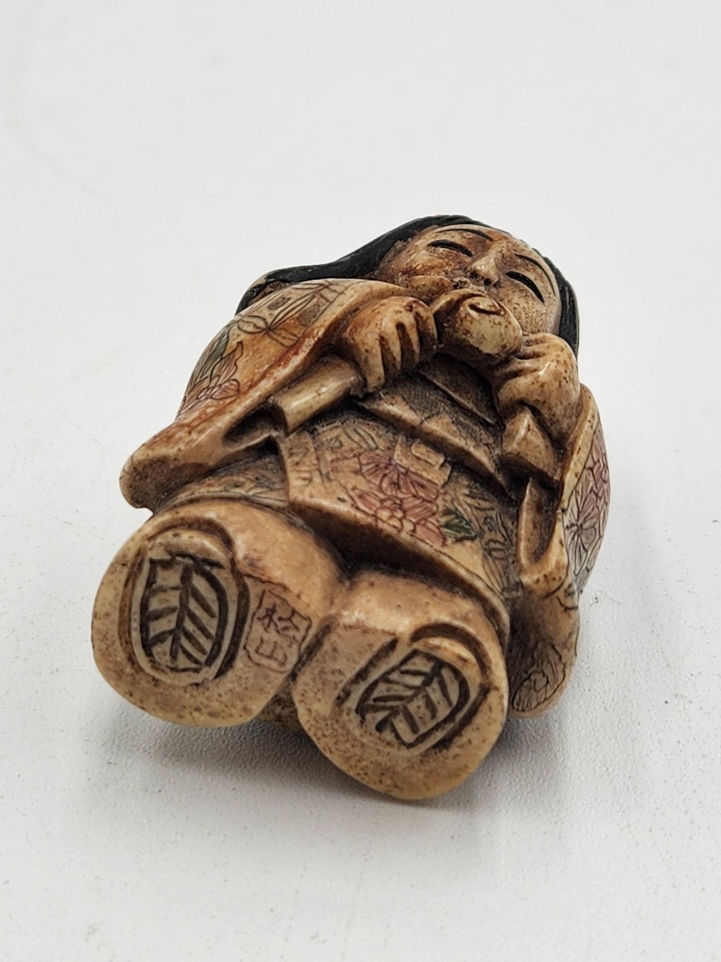 Vintage Netsuke Figurine 18 - Girl with Bow and Wand