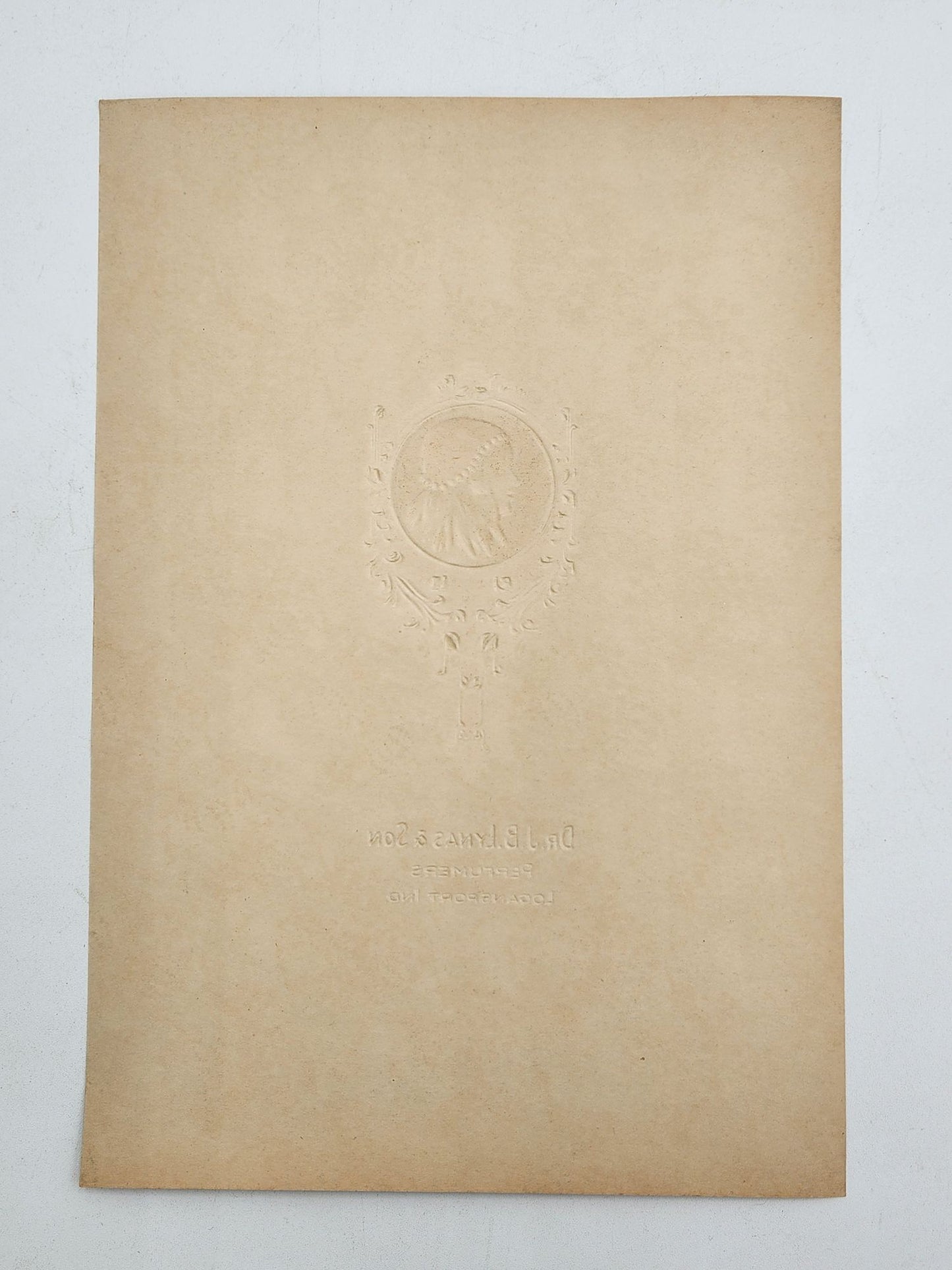 Embossed Dr. J.B. Lynas and Son Perfumers Early 19th Century Perfume Box Liner
