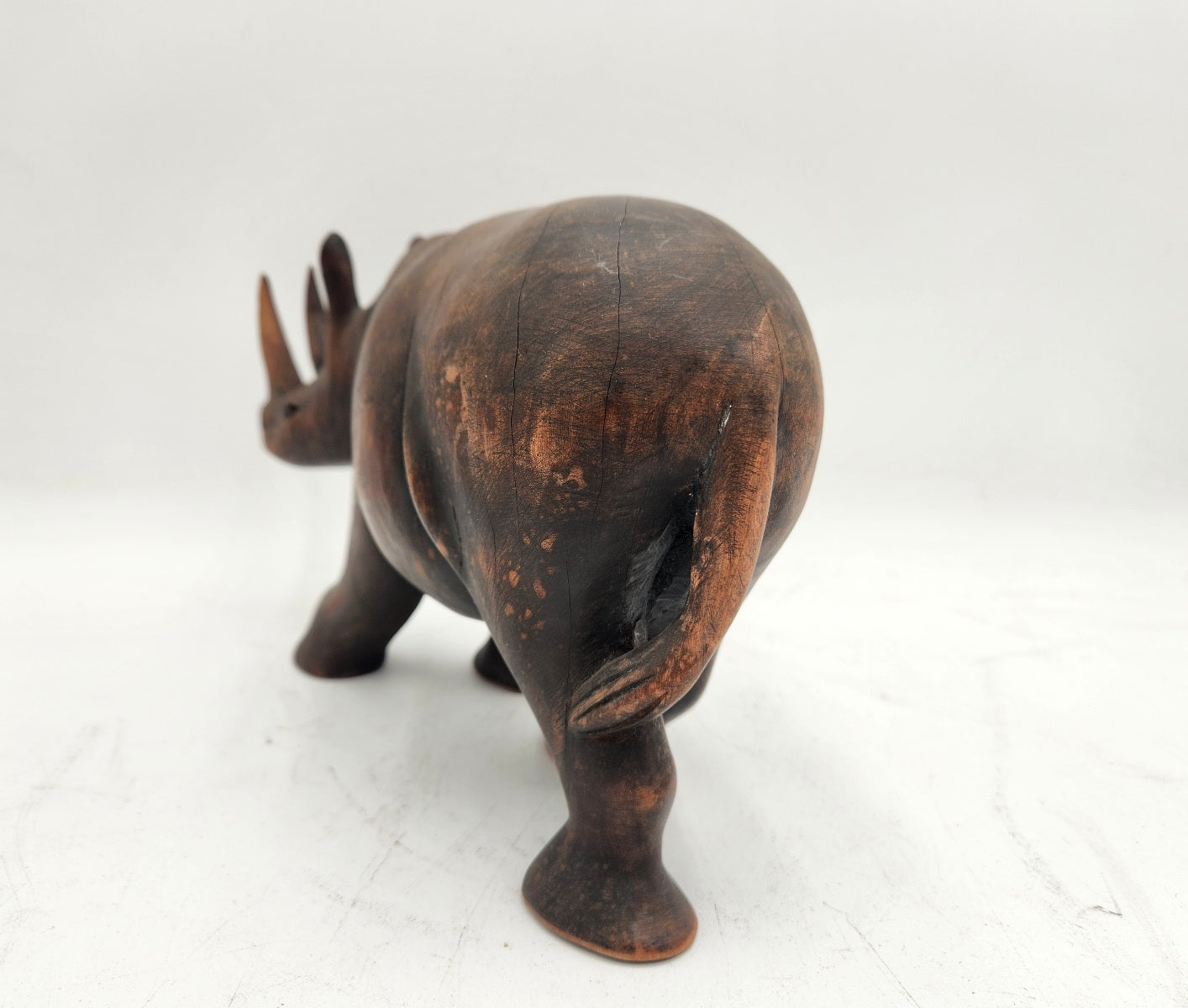 Wood Carved Rhino