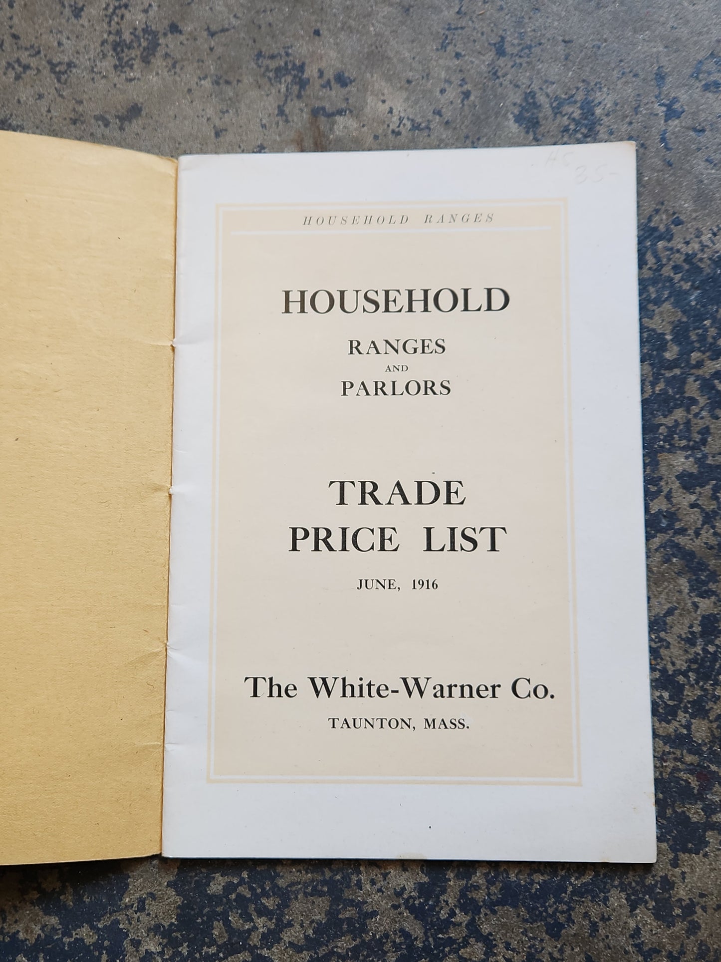 1916 White-Warner Co. Stove Catalog – Illustrated Price List of Household Ranges & Parlor Stoves – Taunton MA – Antique Trade Catalog