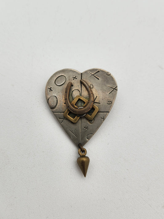 Thomas Mann Techno Romantic Heart Brooch (horseshoe)