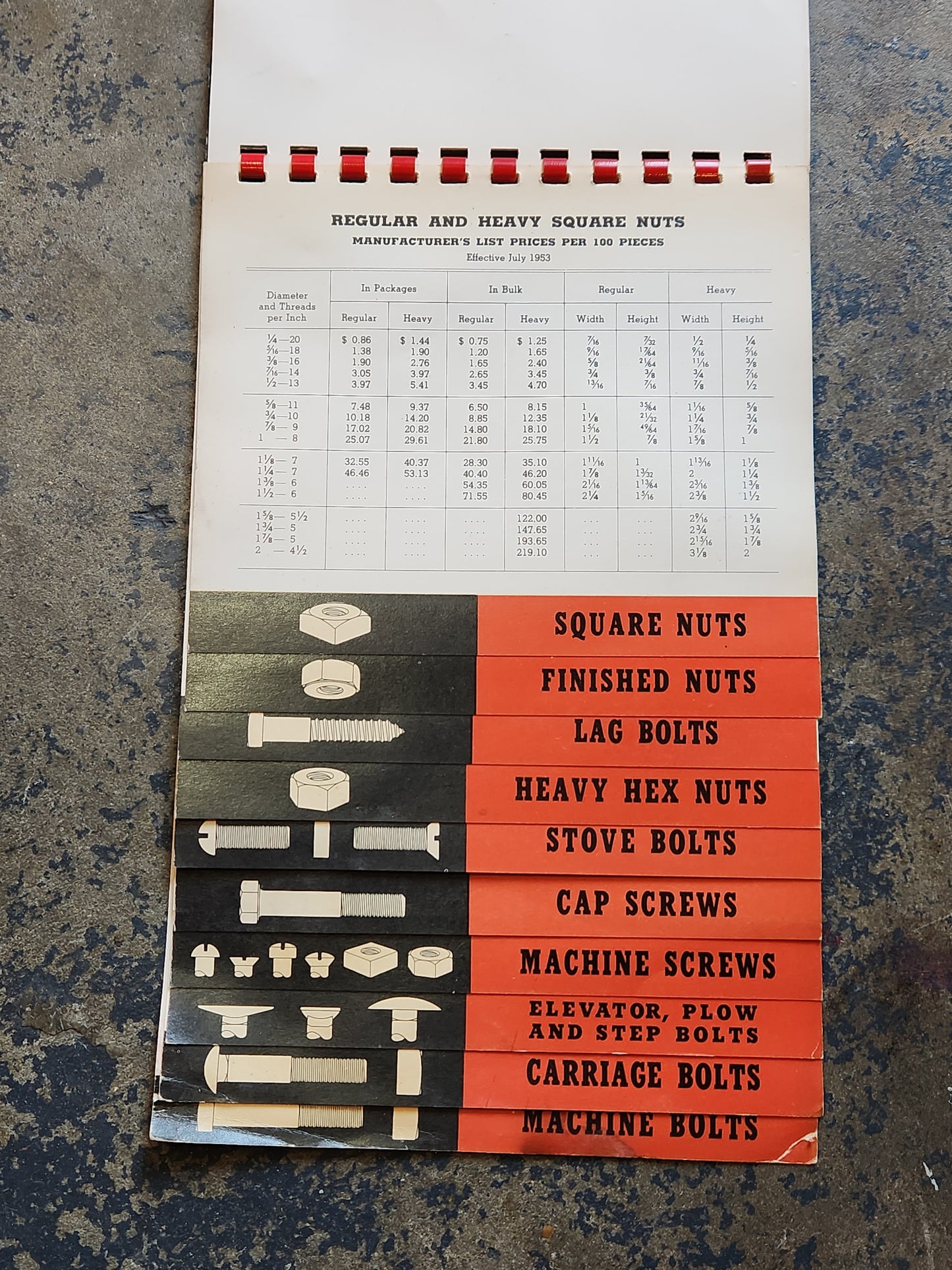 1950s Industrial Bolt & Nut Co. Trade Catalog Newark NJ — Fasteners, Screws, Bolts, Price List 1947–1956