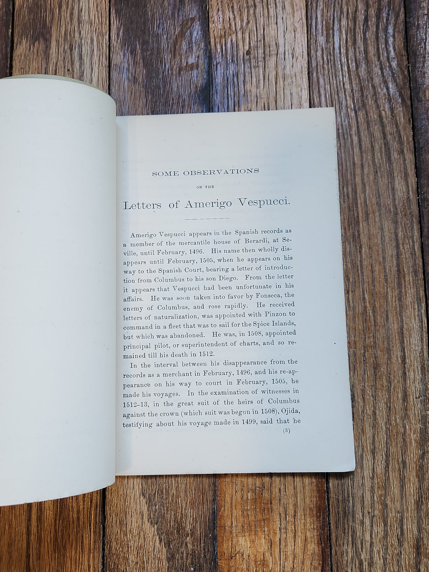 1885 Some Observations on the Letters of Amerigo Vespucci by M.F. Force – Early Americana, Exploration Pamphlet