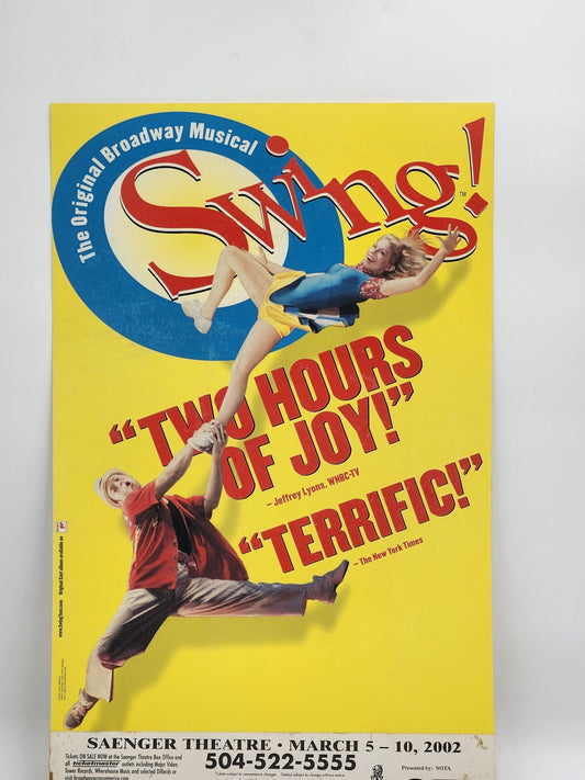SWING 14x22 1999 Broadway Musical Window Card