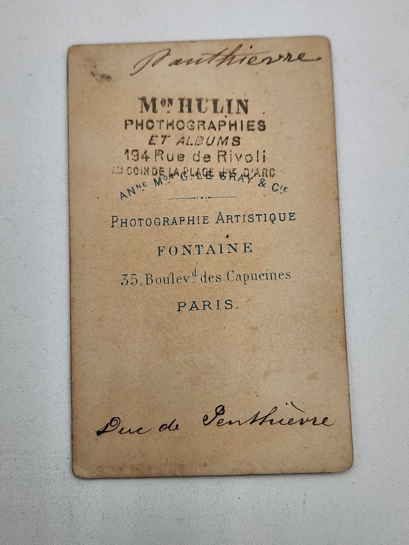 Portrait CDV of Marine of the Duke of Penthievre, Pierre d'Orleans, 1860