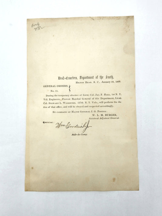 Headquarters, Dept. Of The South General Orders No. 11