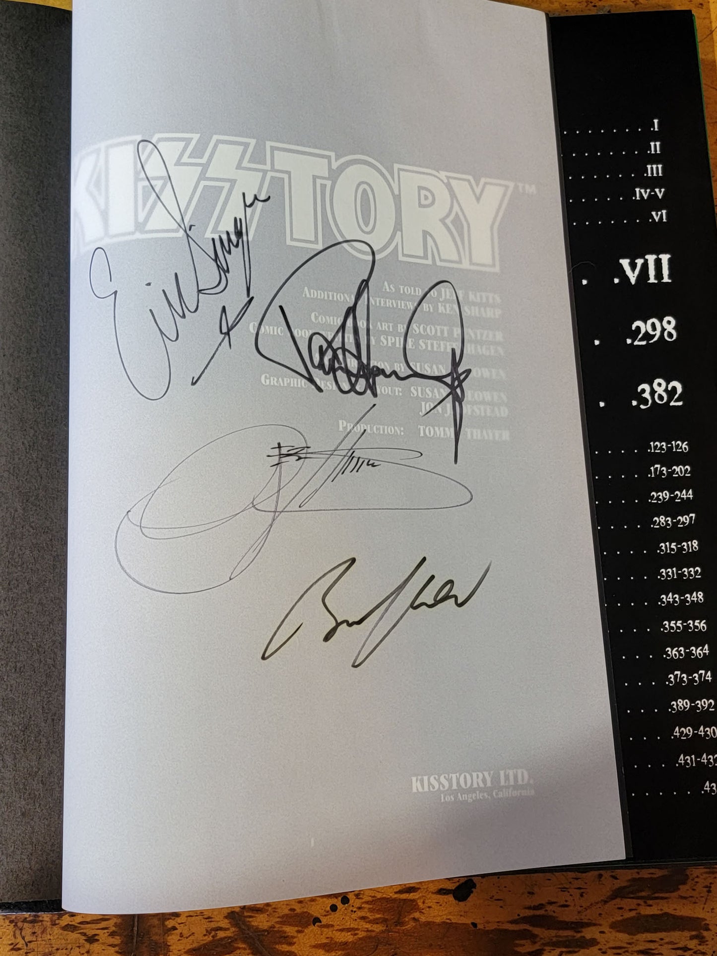 Kisstory Book Signed by the Band