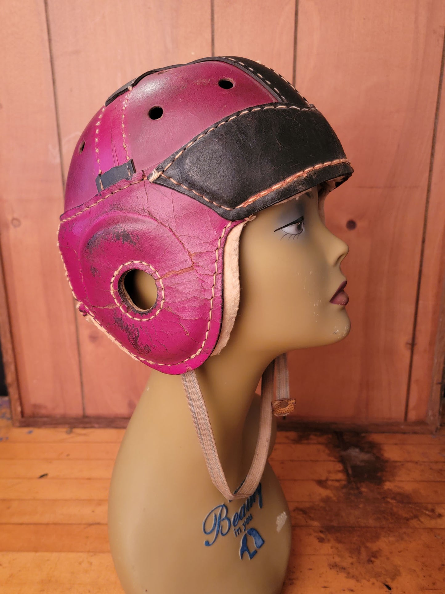 Hutch Leather Football Helmet