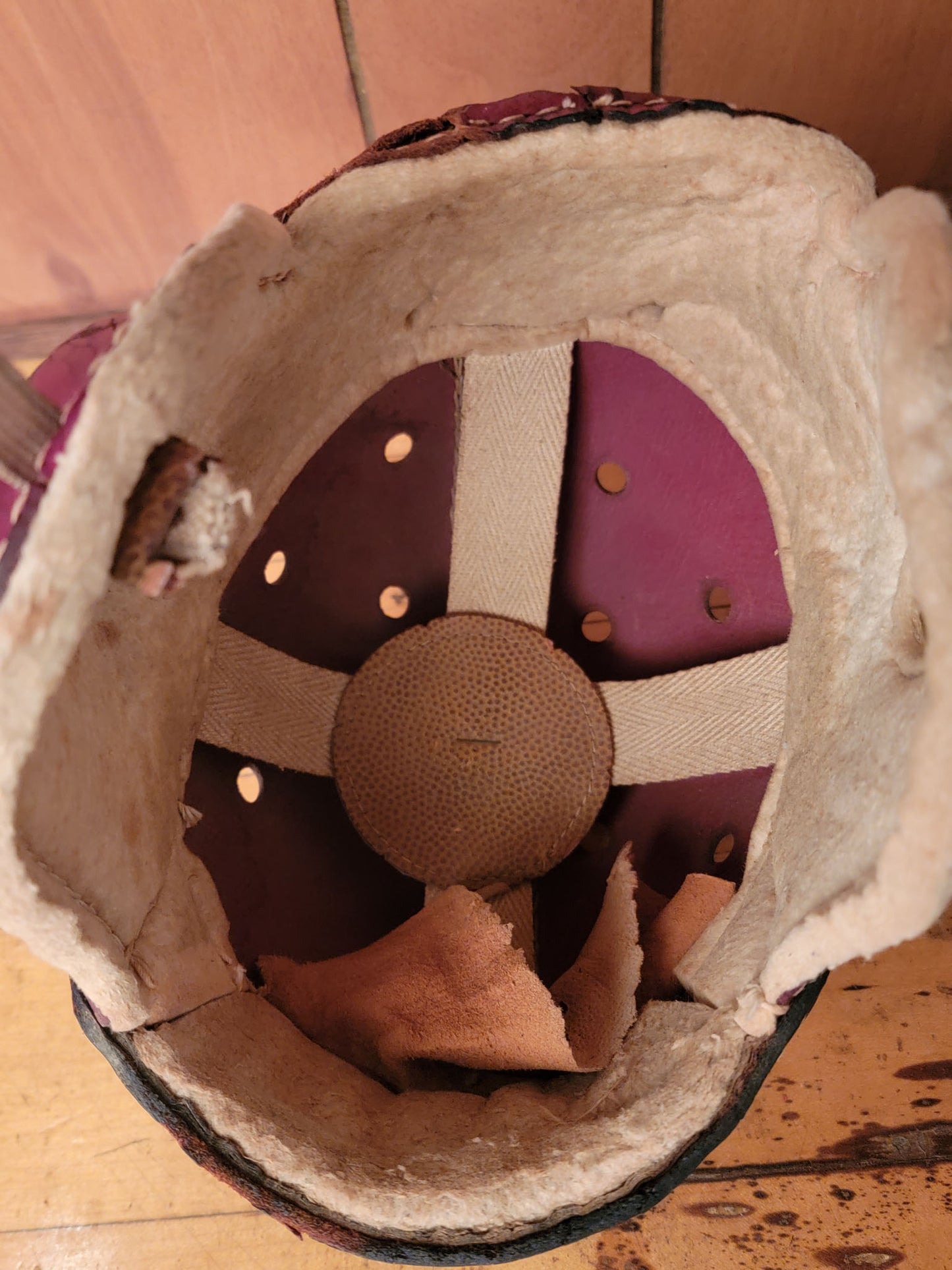 Hutch Leather Football Helmet