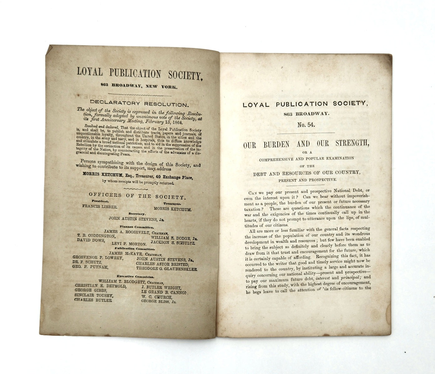 Loyal Publication Society - 1864 - The Burden and Our Strength