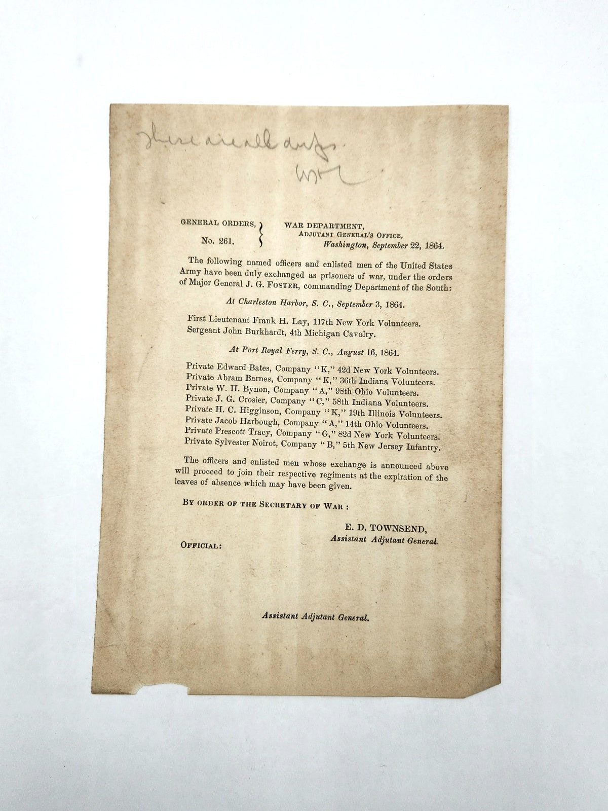 War Dept. General Order No. 261