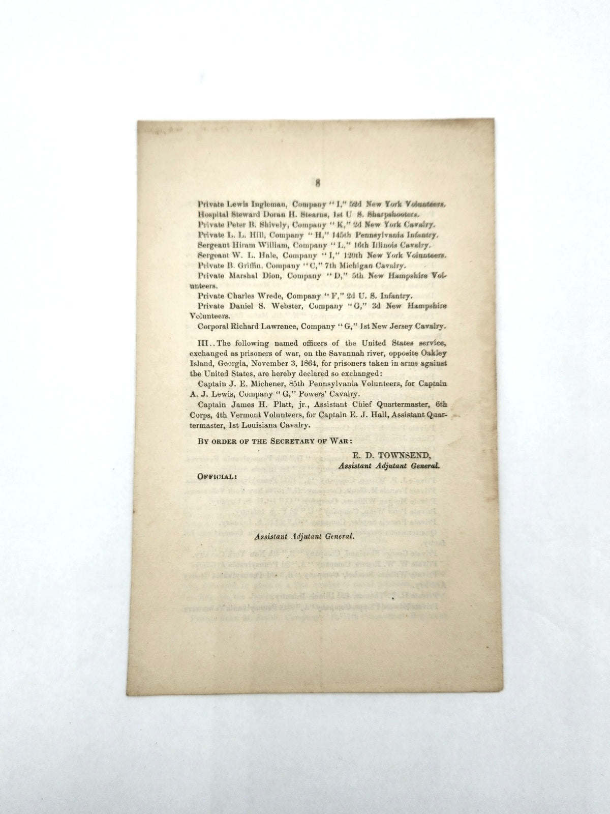 War Dept. General Order No. 284