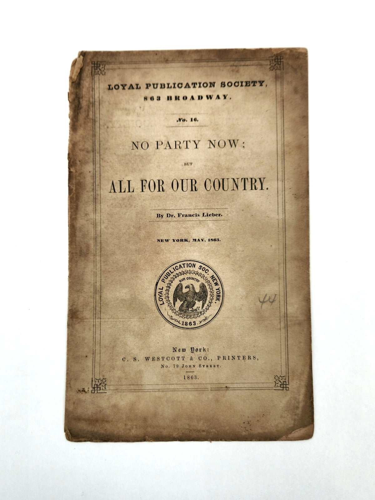 No Party Now; But All For Our Country