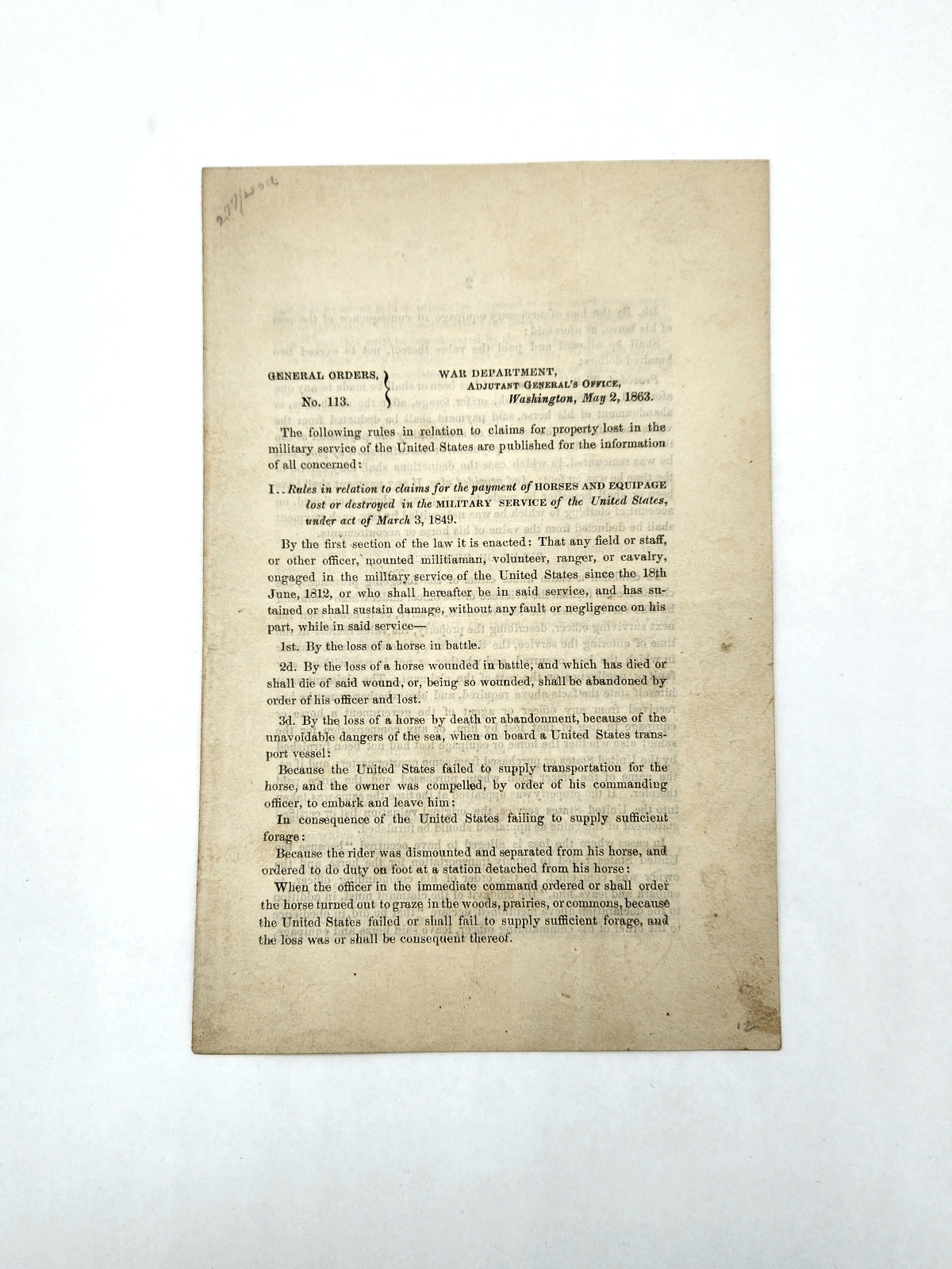 War Dept. General Orders No. 113