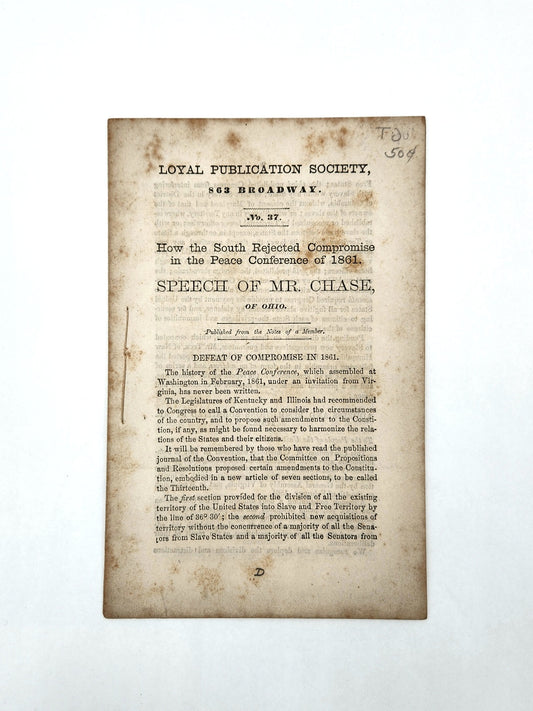 How The South Rejected Compromise In The Peace Conference of 1861.