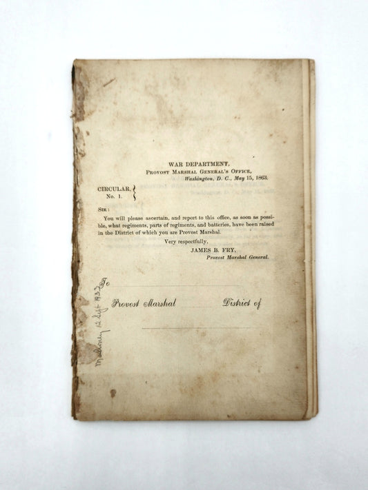 War Dept. Circular No: 1-13, 15-34, & 37-39
