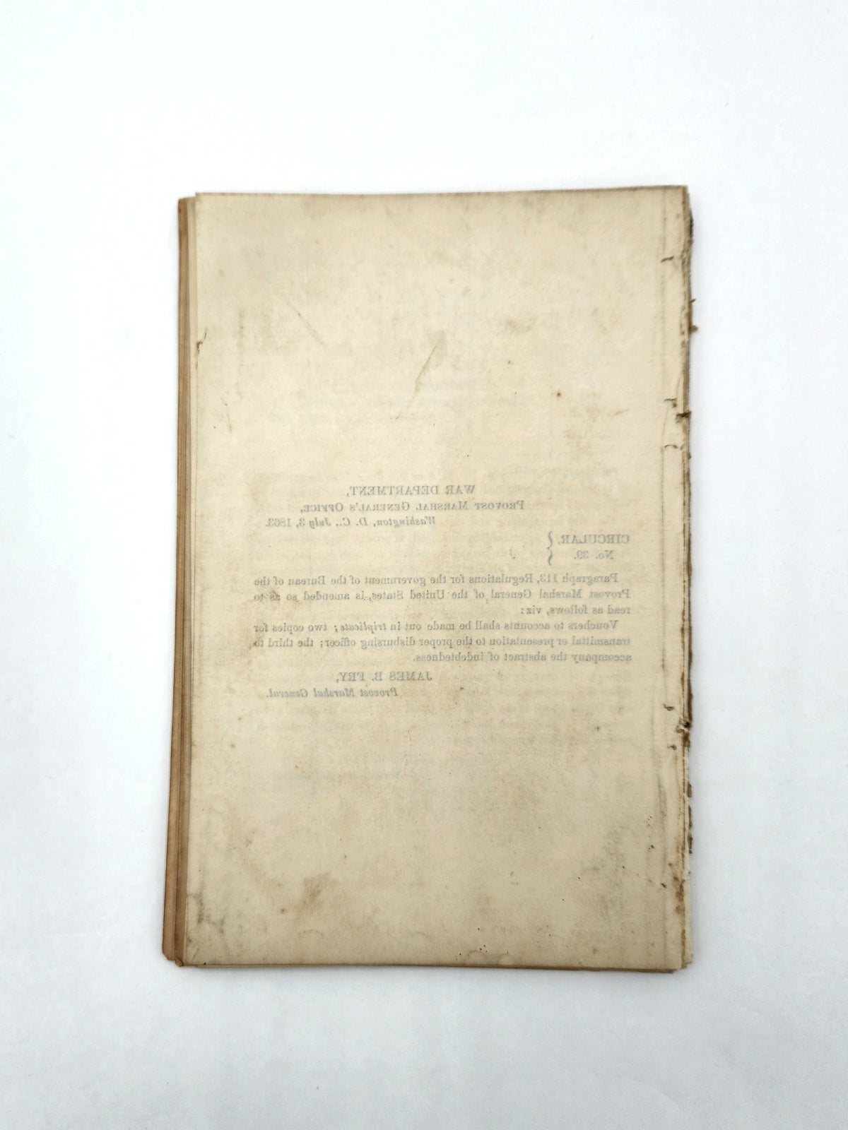War Dept. Circular No: 1-13, 15-34, & 37-39