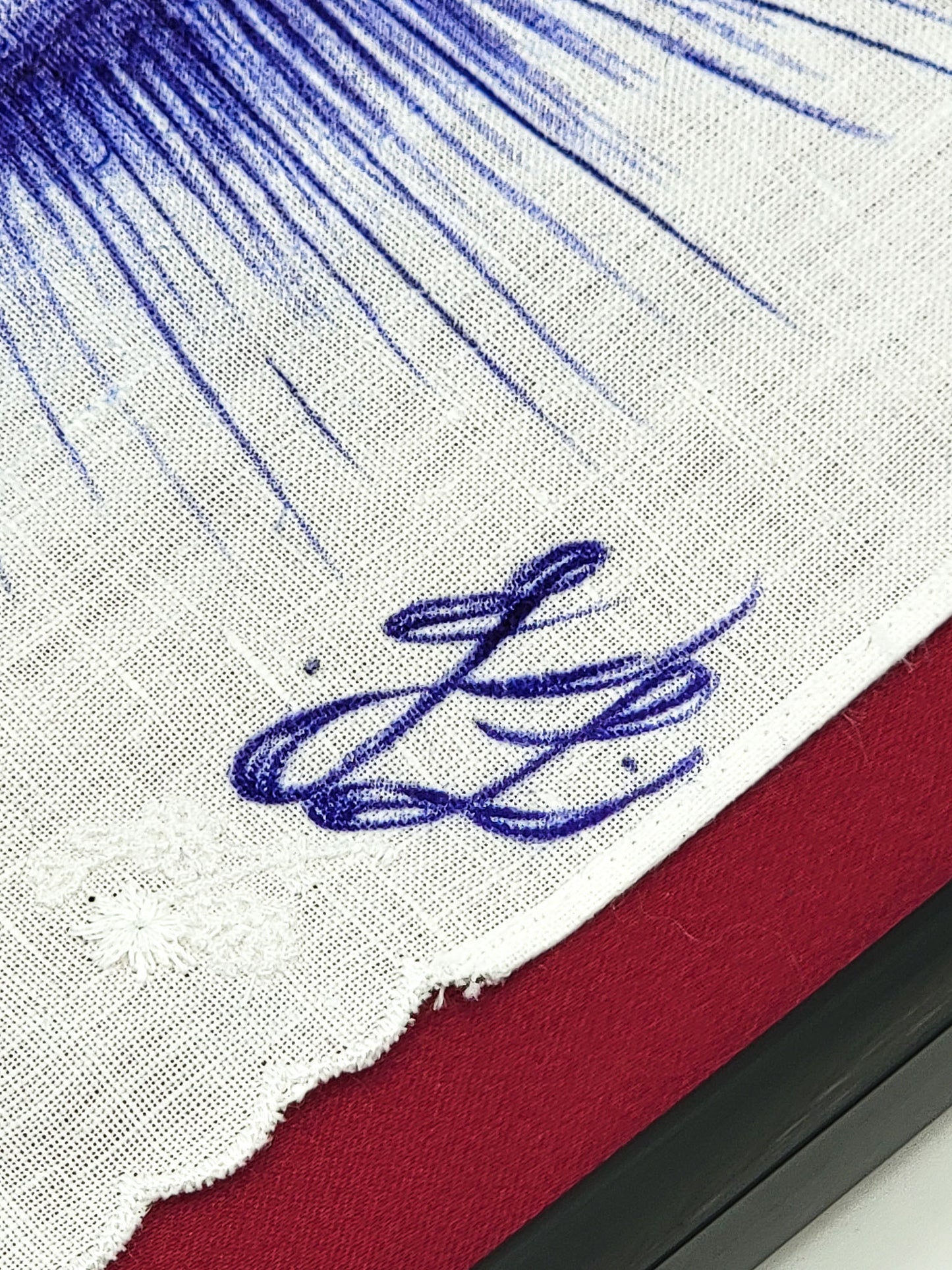 Ballpoint Pen Art on Teacloths by Joel Lopez