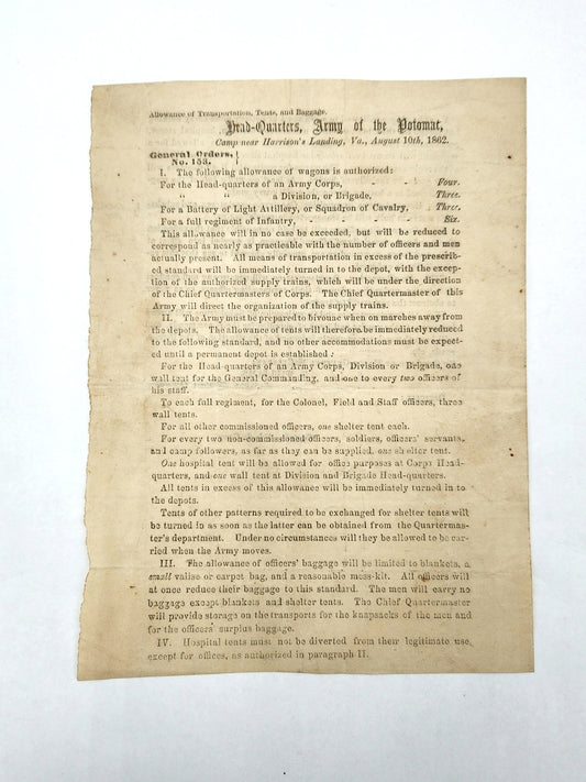 Head-Quarters, Army Of The Potomac General Orders No 153