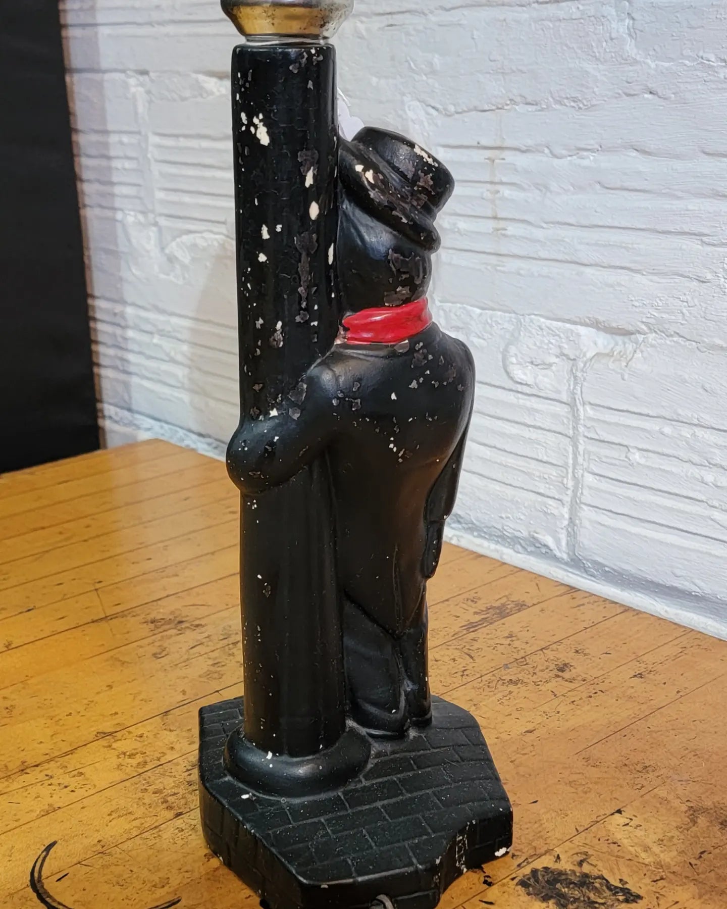 Vintage 1950s Charlie Chaplin Chalkware Lamp