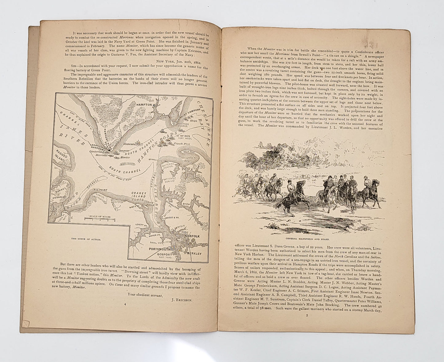 The Merrimac and Monitor Naval Engagement Illustrated