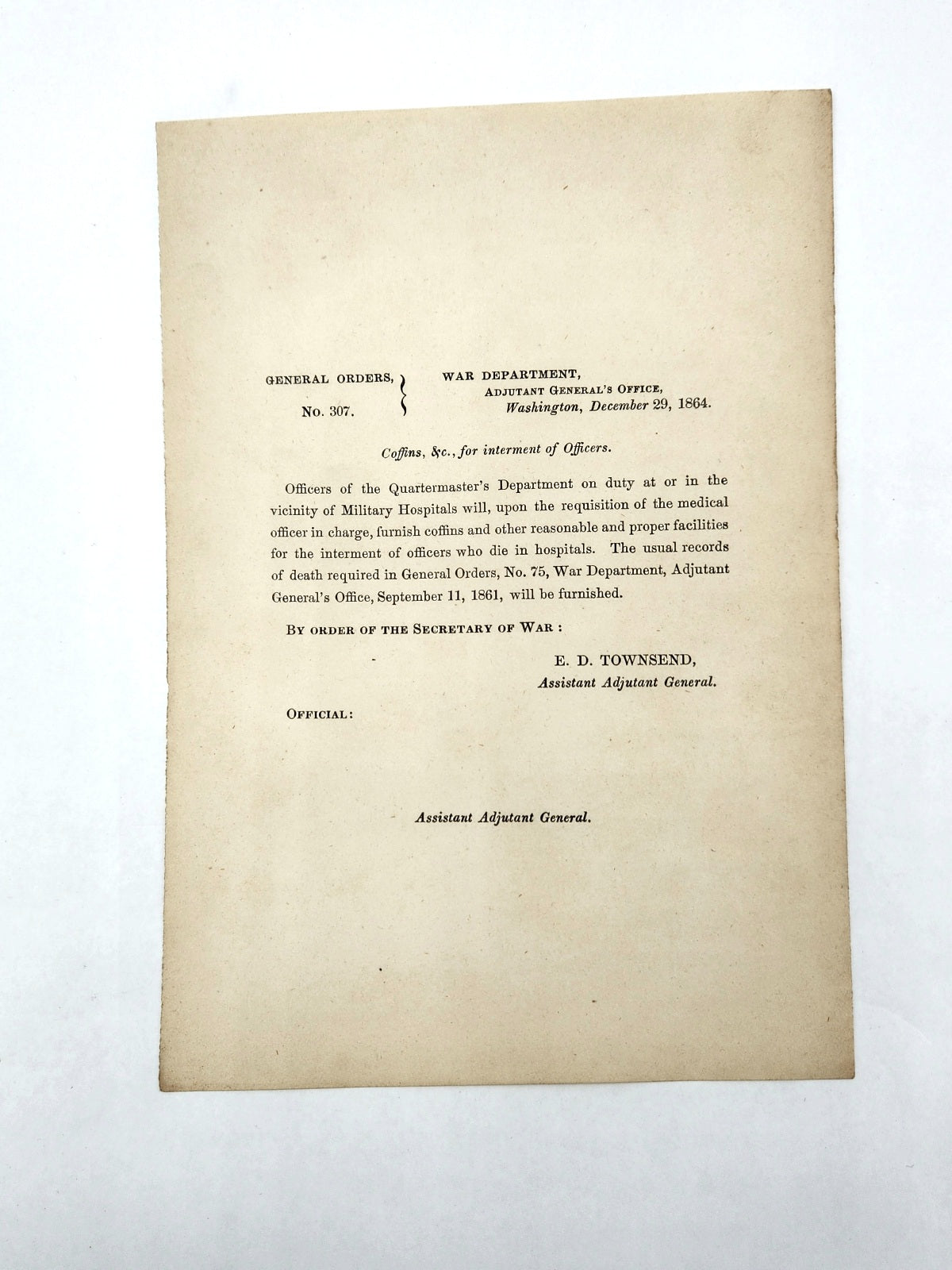 War Dept. General Order No. 307