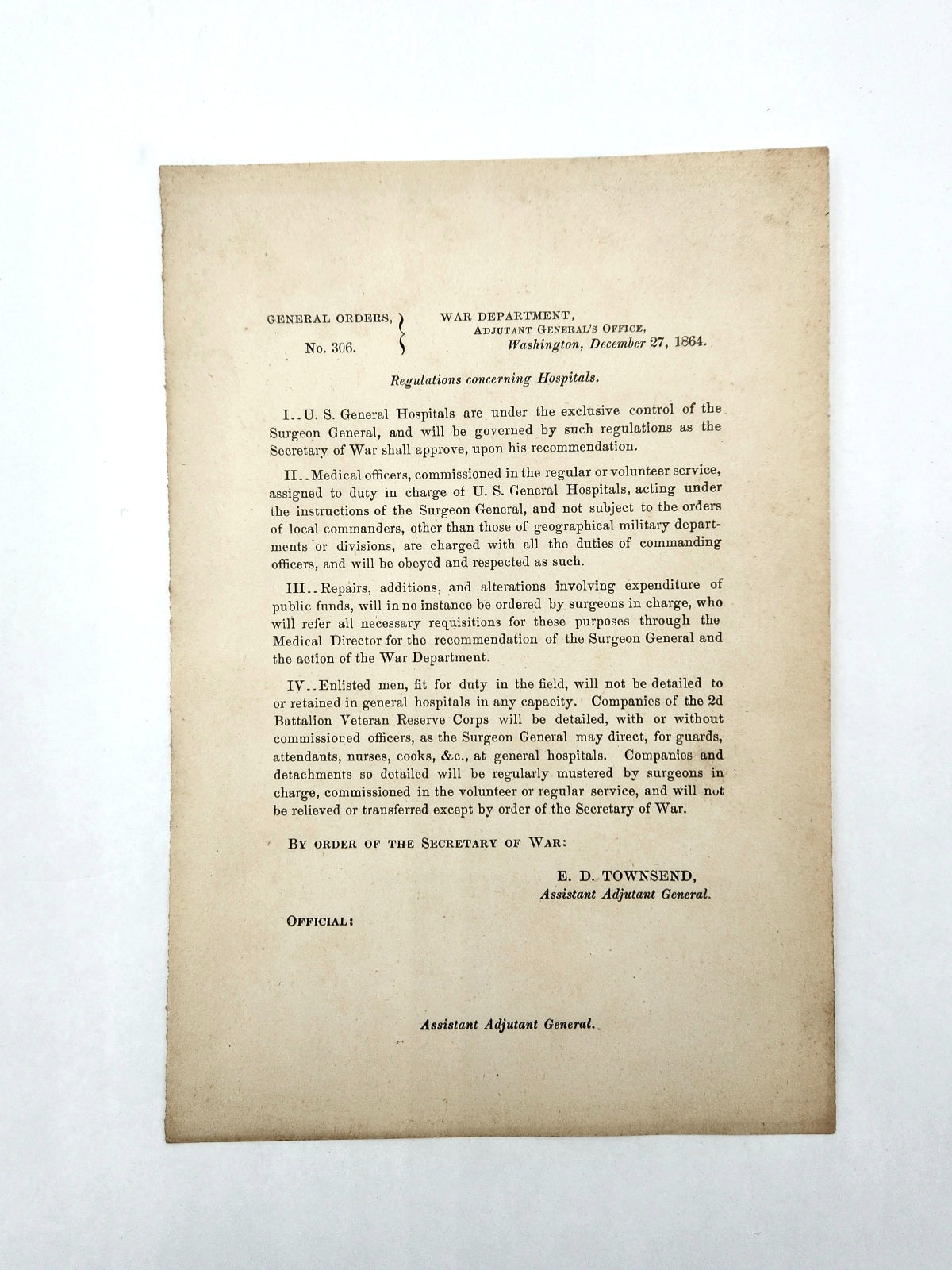 War Dept. General Order No. 306