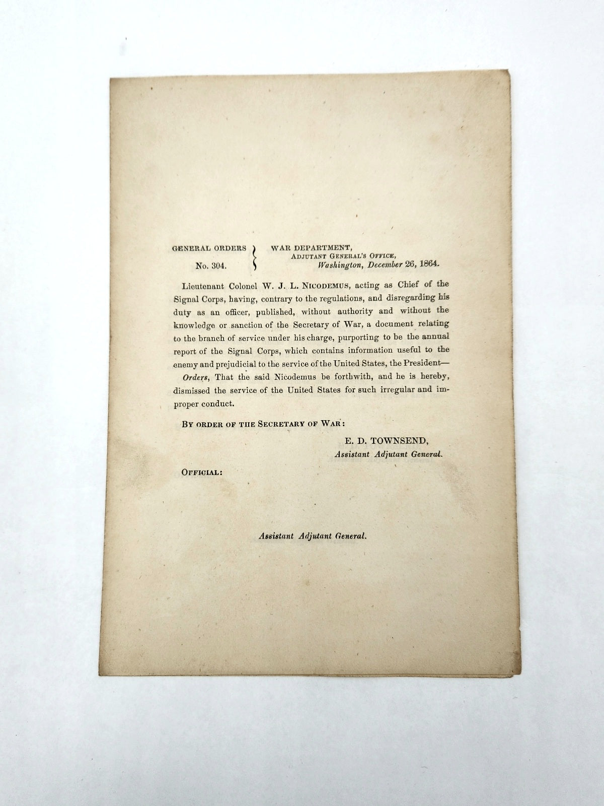 War Dept. General Order No. 304