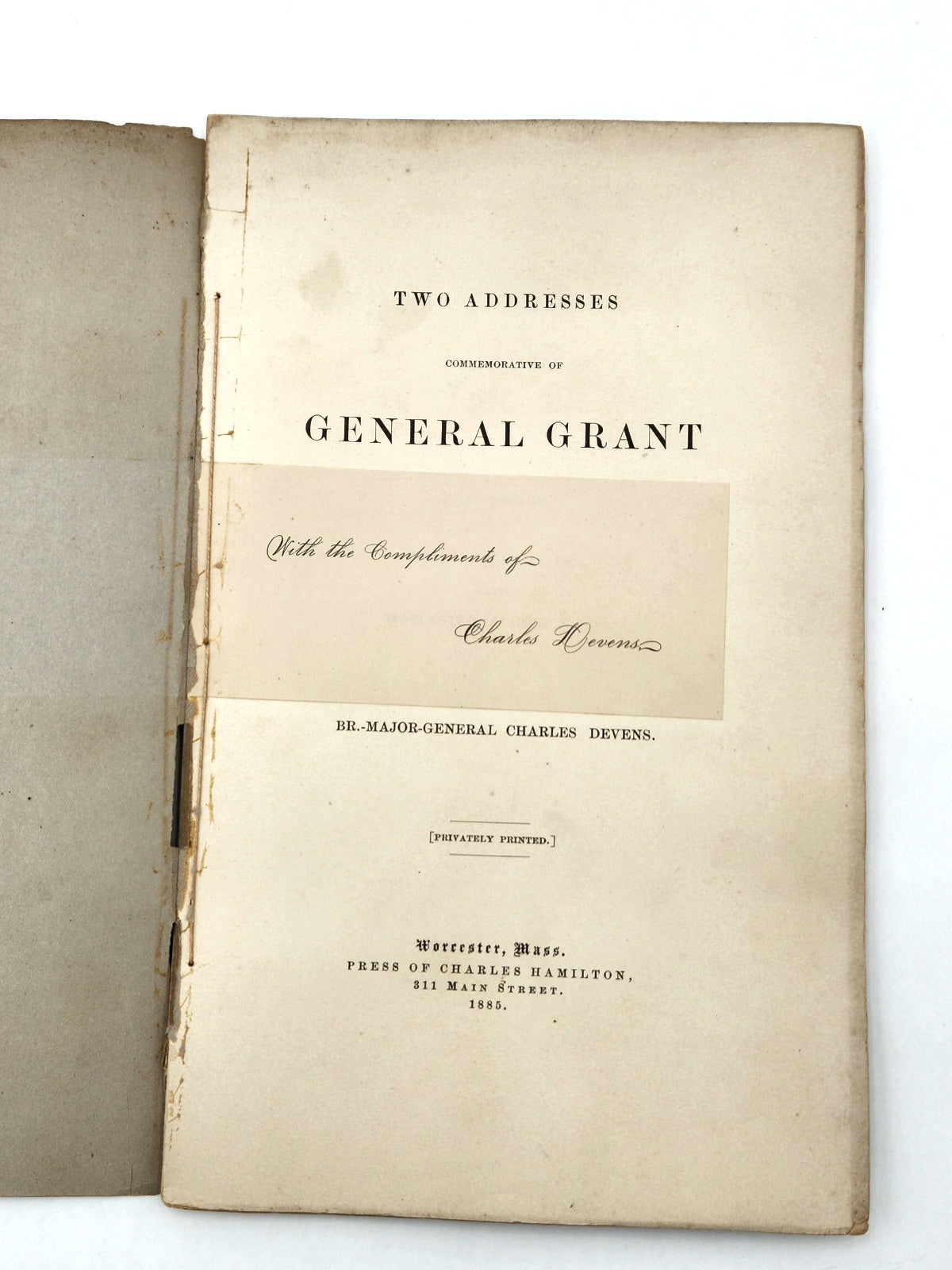 Two Commemorative Addresses on General Grant 1885
