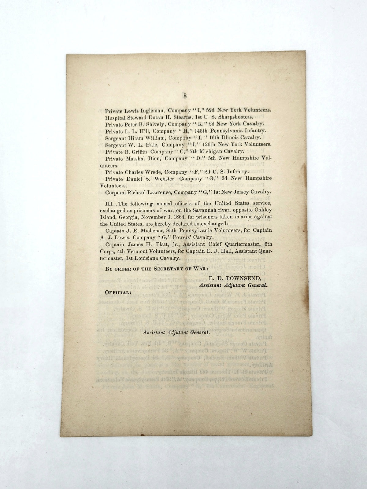 War Dept. General Orders No. 284