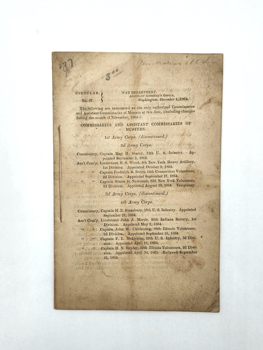 War Dept. Circular no. 87