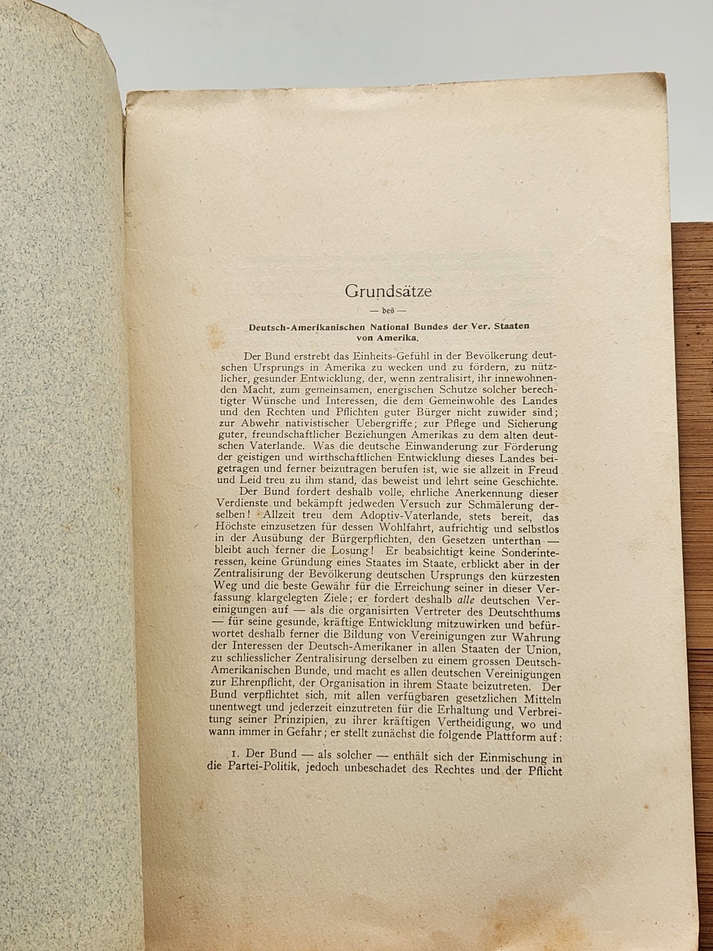 1905 German-American National Federation Constitution