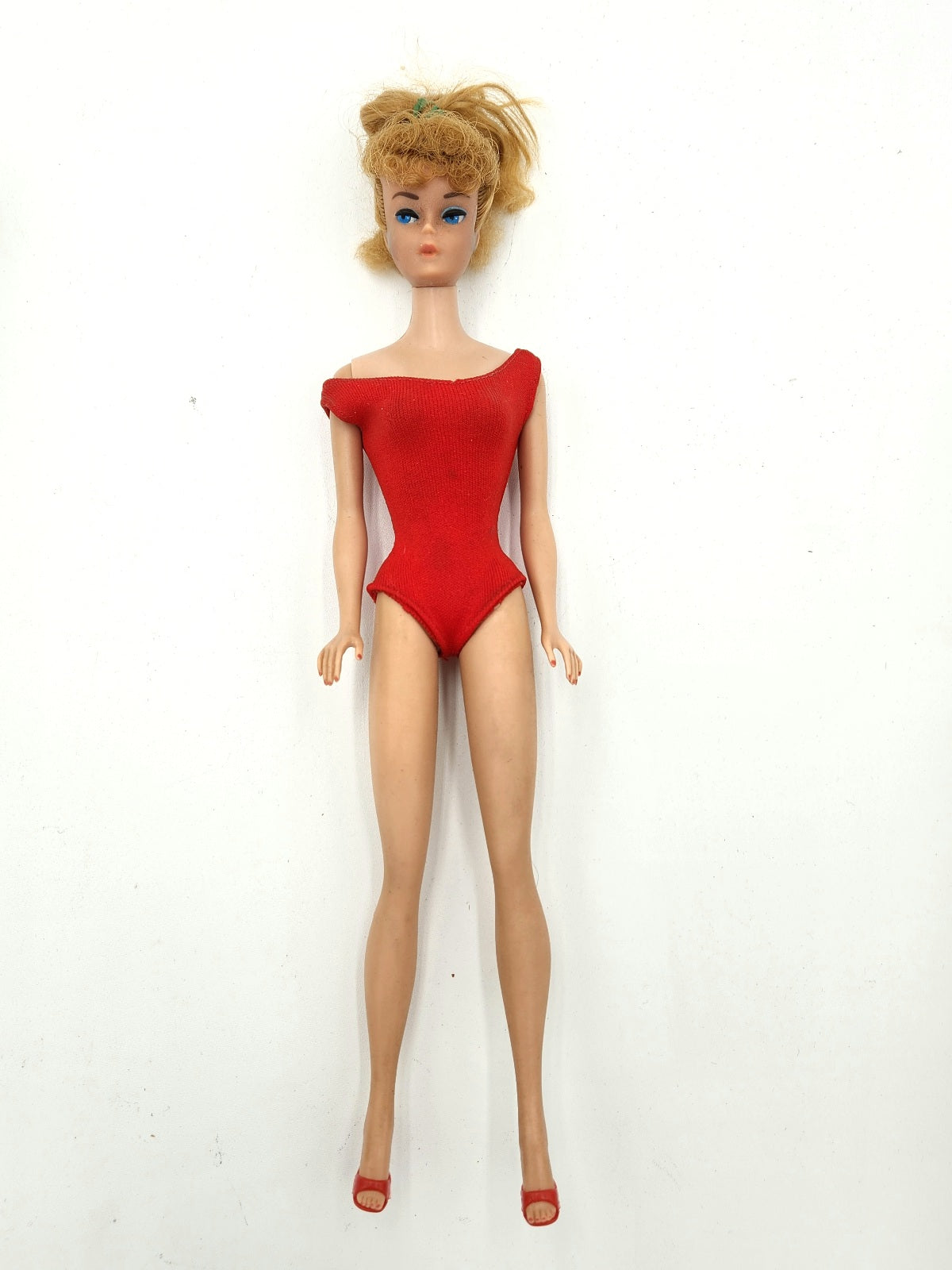 Vintage 1962 Ash Blonde Ponytail Barbie In Original Box Red Bathing The Hidden South