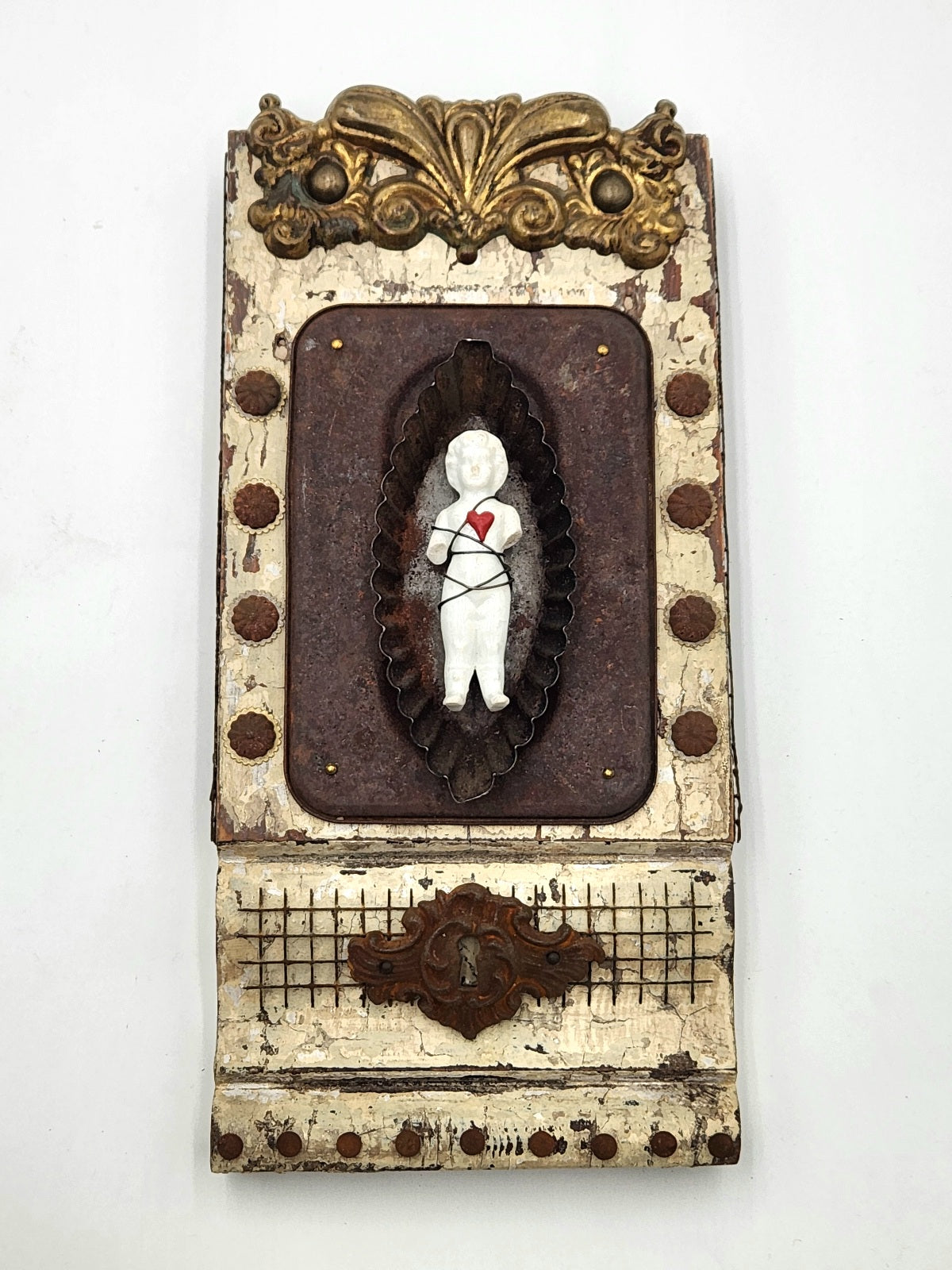 Assemblage Art - Angel Heart and Keyhole