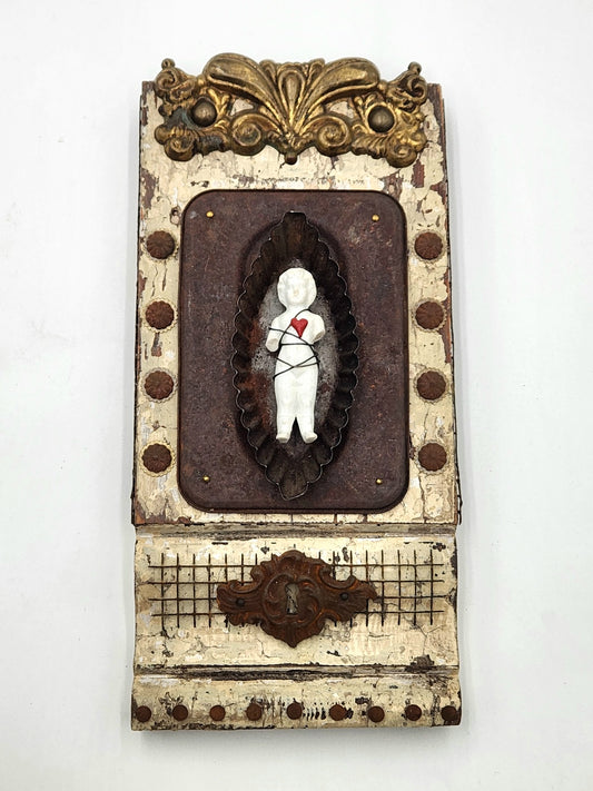 Assemblage Art - Angel Heart and Keyhole