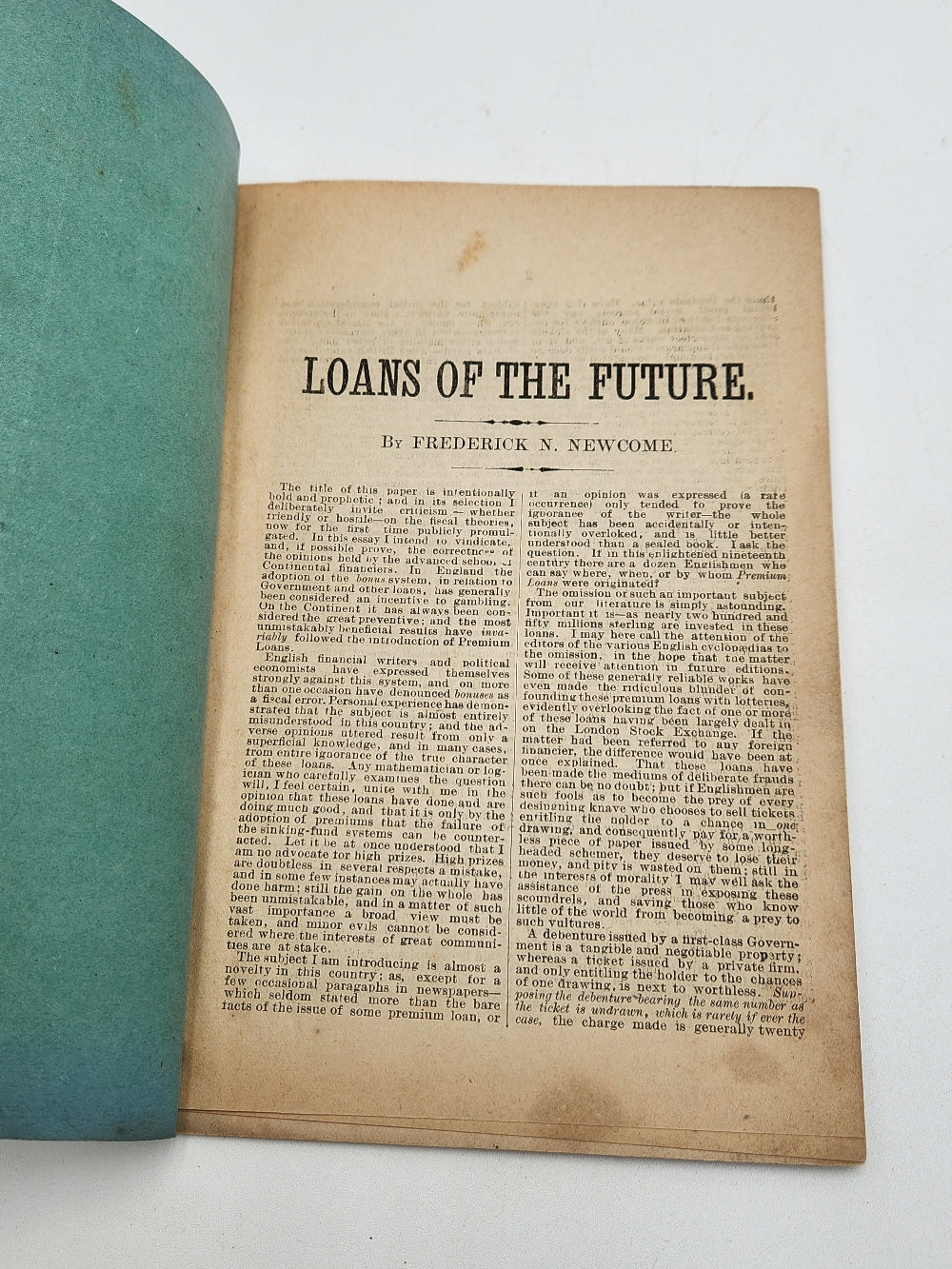 Loans of the Future by Frederick N. Newcome