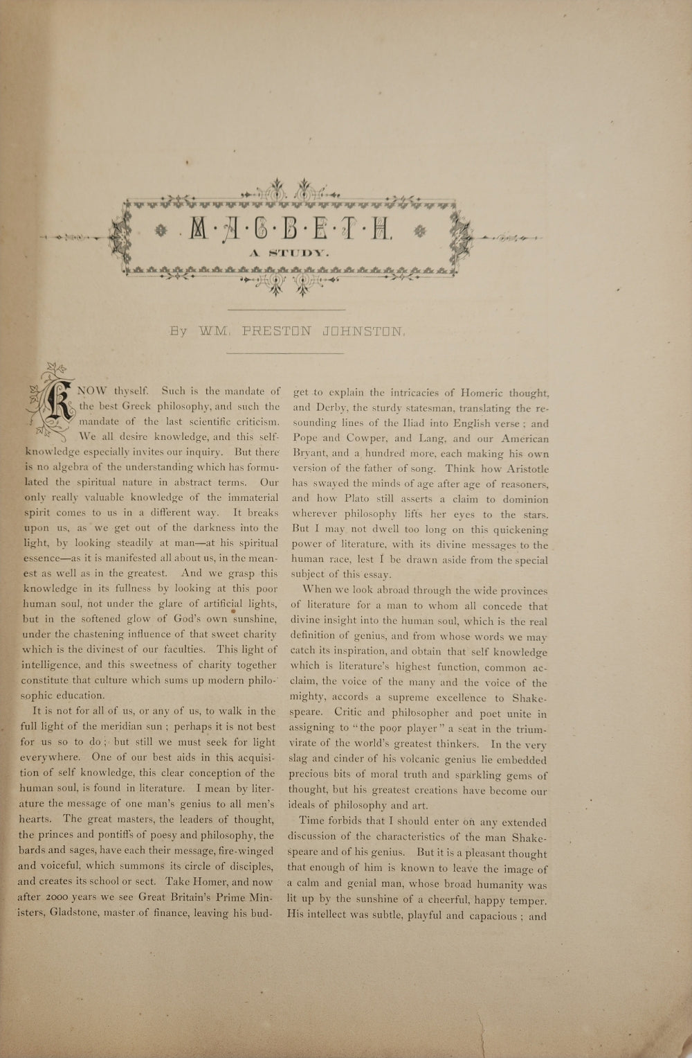 August 1887 Art & Letters Magazine New Orleans