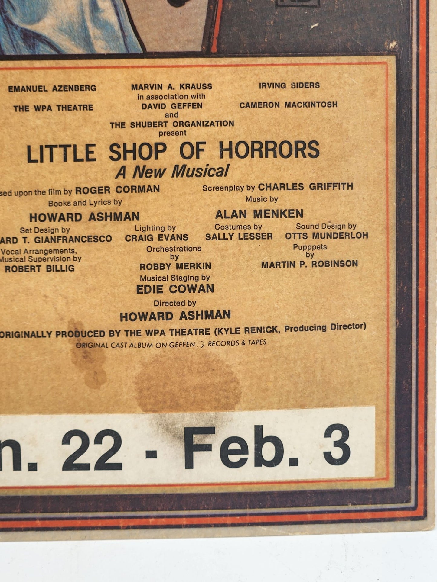 Little Shop of Horrors Window Card - 1982