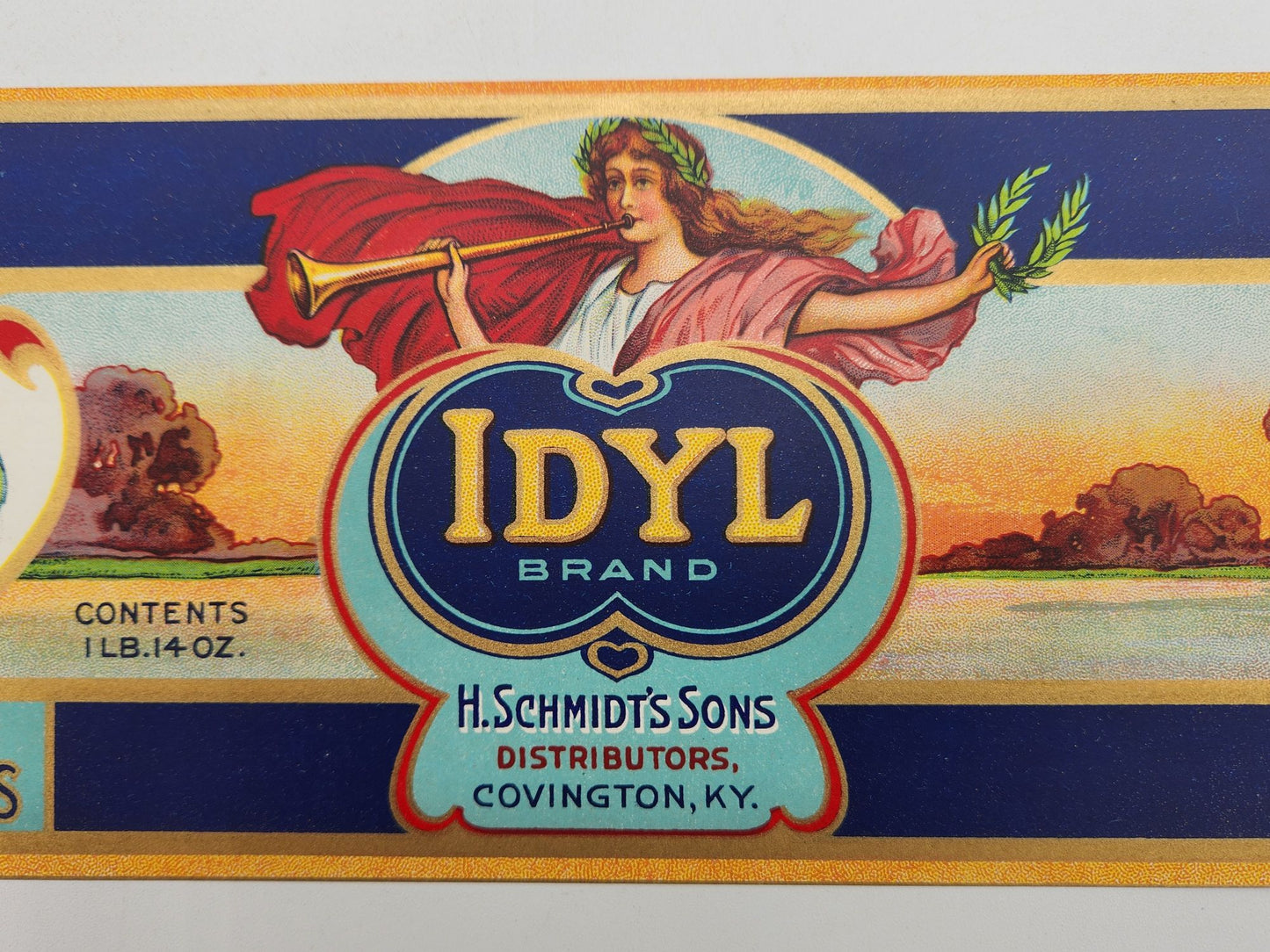 IDYL Brand Yellow Cling Peaches Crate Label From 1926