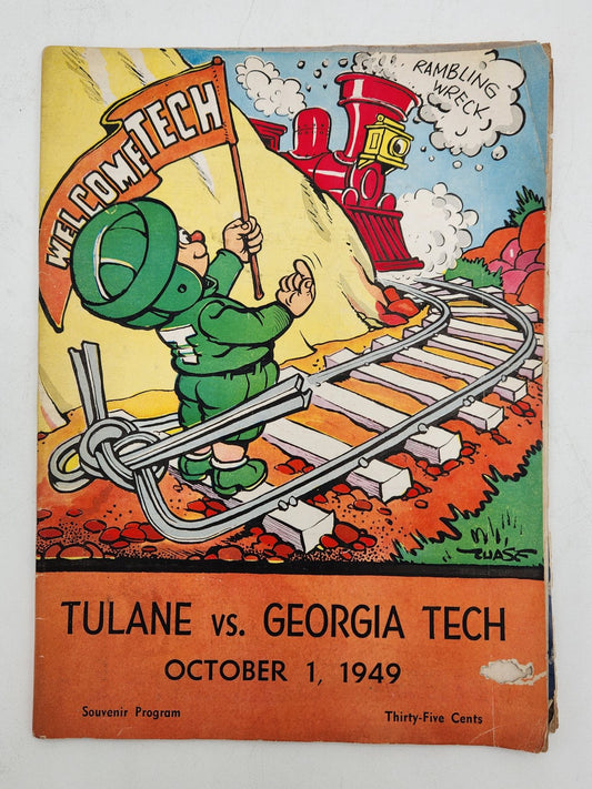 Tulane Vs. Georgia Tech  October 1, 1949 Program