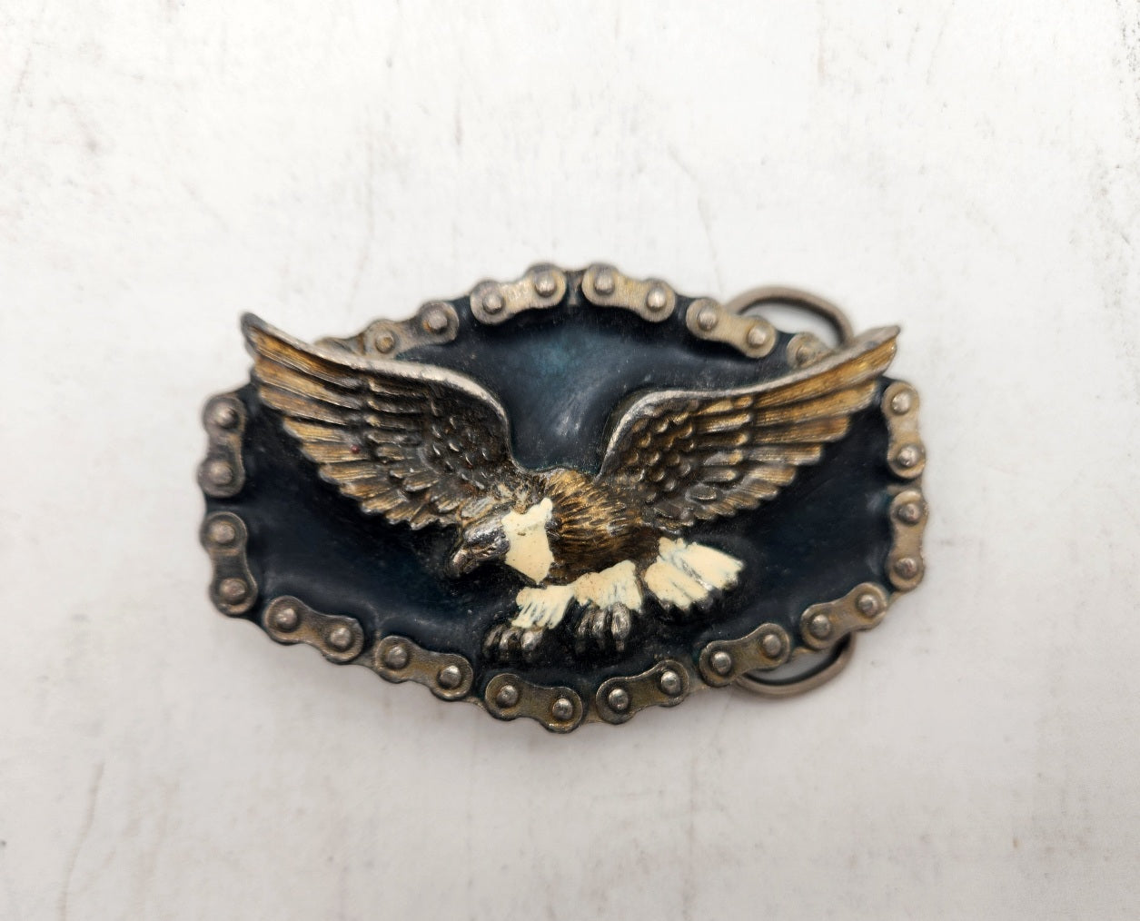 Vintage Chain & Eagle Belt Buckle