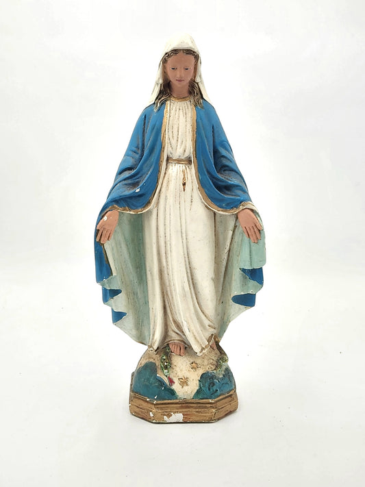 Vintage Mother Mary 17" Chalkware Statue Figurine Columbia Statuary C.S. 113