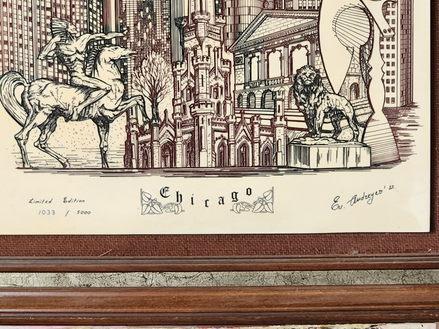 Chicago - Alabaster Etching by Eugene Andreyev